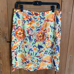 Yoana Baraschi Fiore vibrant floral embroidered pencil skirt